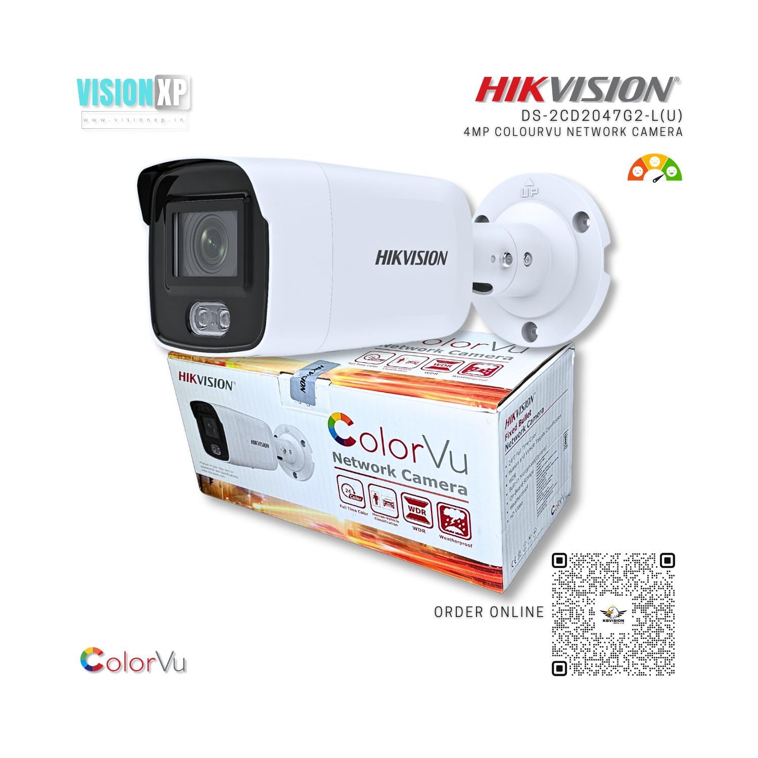 Hikvision DS-2CD2047G2-L(U) 4 MP ColorVu Fixed Bullet Network Camera Hikvision DS-2CD2047G2-L(U) 4 MP ColorVu Fixed Bullet Network Camera